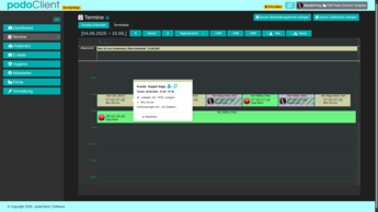 Terminplaner für Podologen mit Tagesansicht