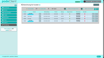 podoclient abrechung kunden global